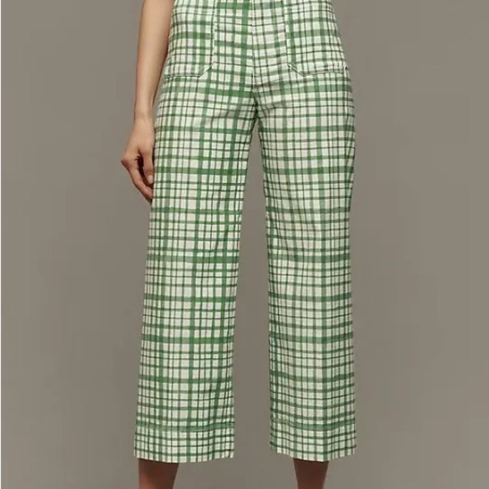 Maeve Green Plaid Women's Pants
